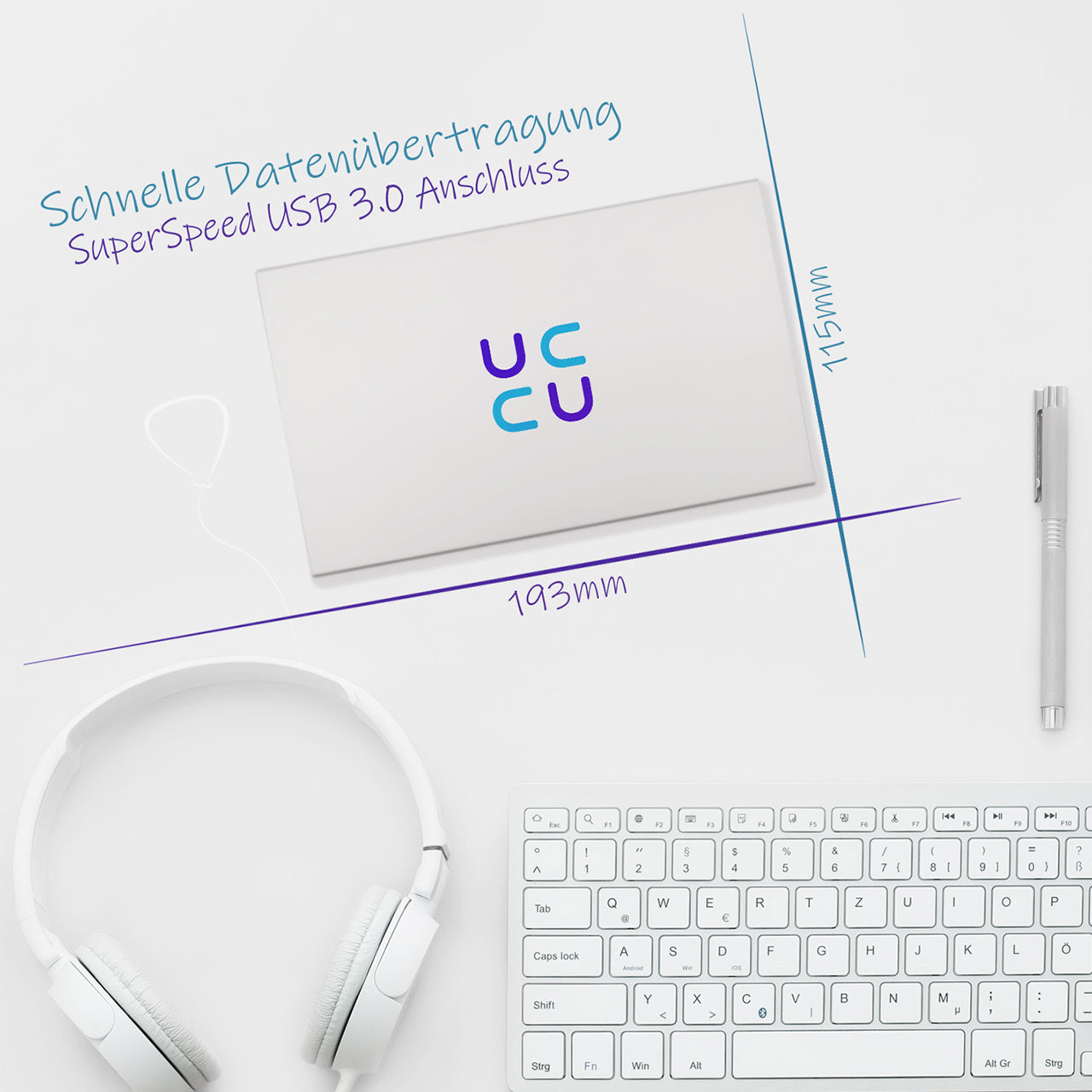 HURRICANE 3518 Aluminium Externes Festplattengehäuse, 3.5 Zoll, USB 3.0 für Windows, Mac und Linux