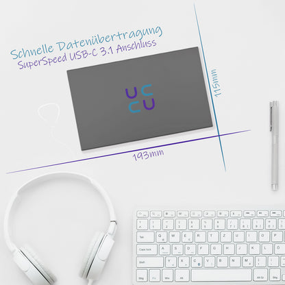 HURRICANE 3518C3 Aluminium Externes Festplattengehäuse, 3.5 Zoll, USB-C für Windows, Mac, Linux, PS4, PS5 und Xbox