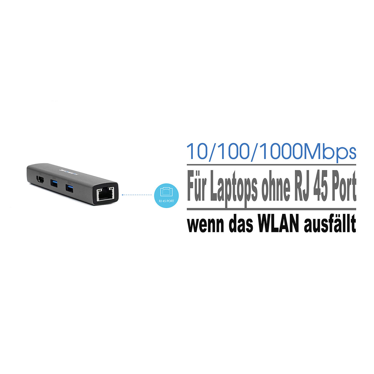 Hurricane C0546 6-in-1 USB-C HUB Dock mit RJ45