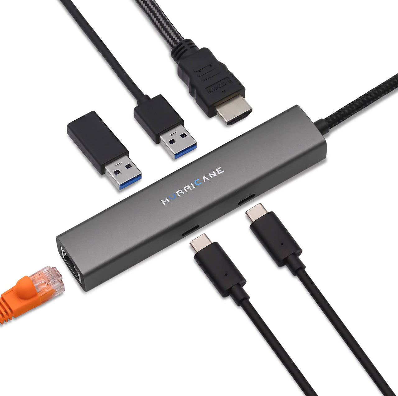 Hurricane C0546 6-in-1 USB-C HUB Dock mit RJ45