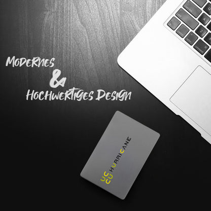 HURRICANE MD25 Externe Festplatte 2,5" USB 3.0  & USB-C für Windows, Mac, Linux, PS4, PS5 und Xbox