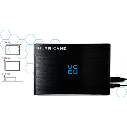 HURRICANE GD35612 Externe Festplatte  3,5" USB 3.0 Aluminium für Windows, Mac, Linux, PS4, PS5 und Xbox
